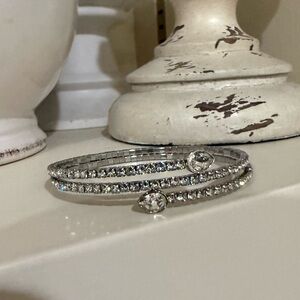 Swarovski Twisty Bangle Pear Cut, Rhodium Plated